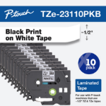 Brother TZE23110PKB label-making tape Black on white TZ/TZe