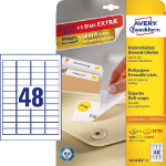 Avery L4736REV-25 self-adhesive label Rounded rectangle Removable White 1440 pc(s)