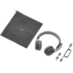 Logitech 981-001310 headphones/headset Wired & Wireless Head-band Office/Call center USB Type-C Bluetooth Graphite