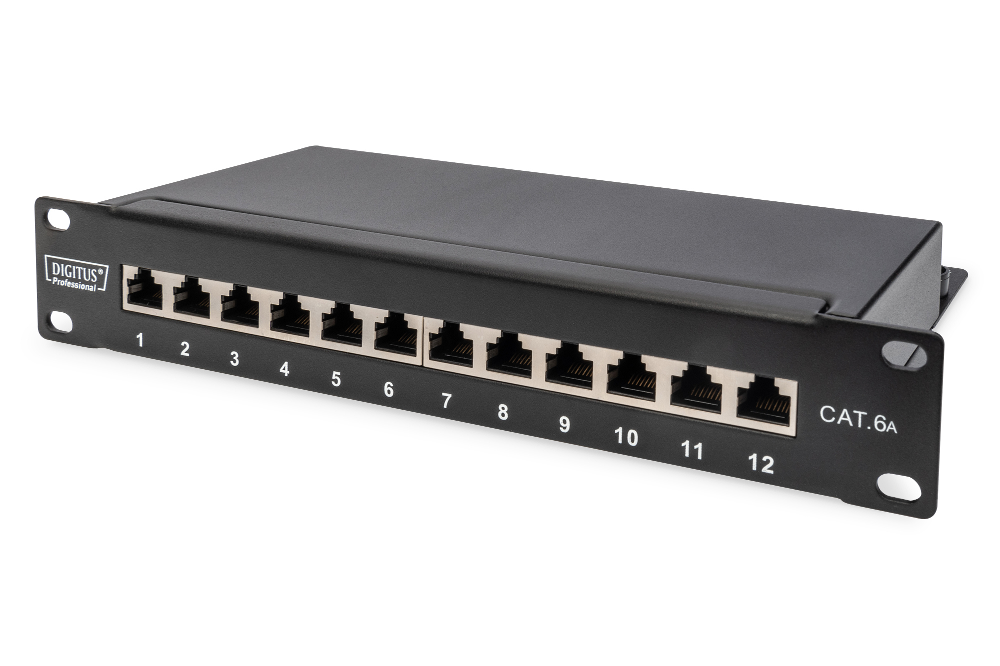 Photos - Other network equipment Digitus CAT 6A Patch Panel, shielded, 12-Port, 1HE, 10", black DN-91612S-E 