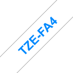 Brother TZE-FA4 label-making tape Blue on white
