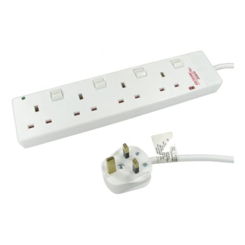 Spire RB-03-4GANGSWD power extension 3 m 4 AC outlet(s) Indoor White
