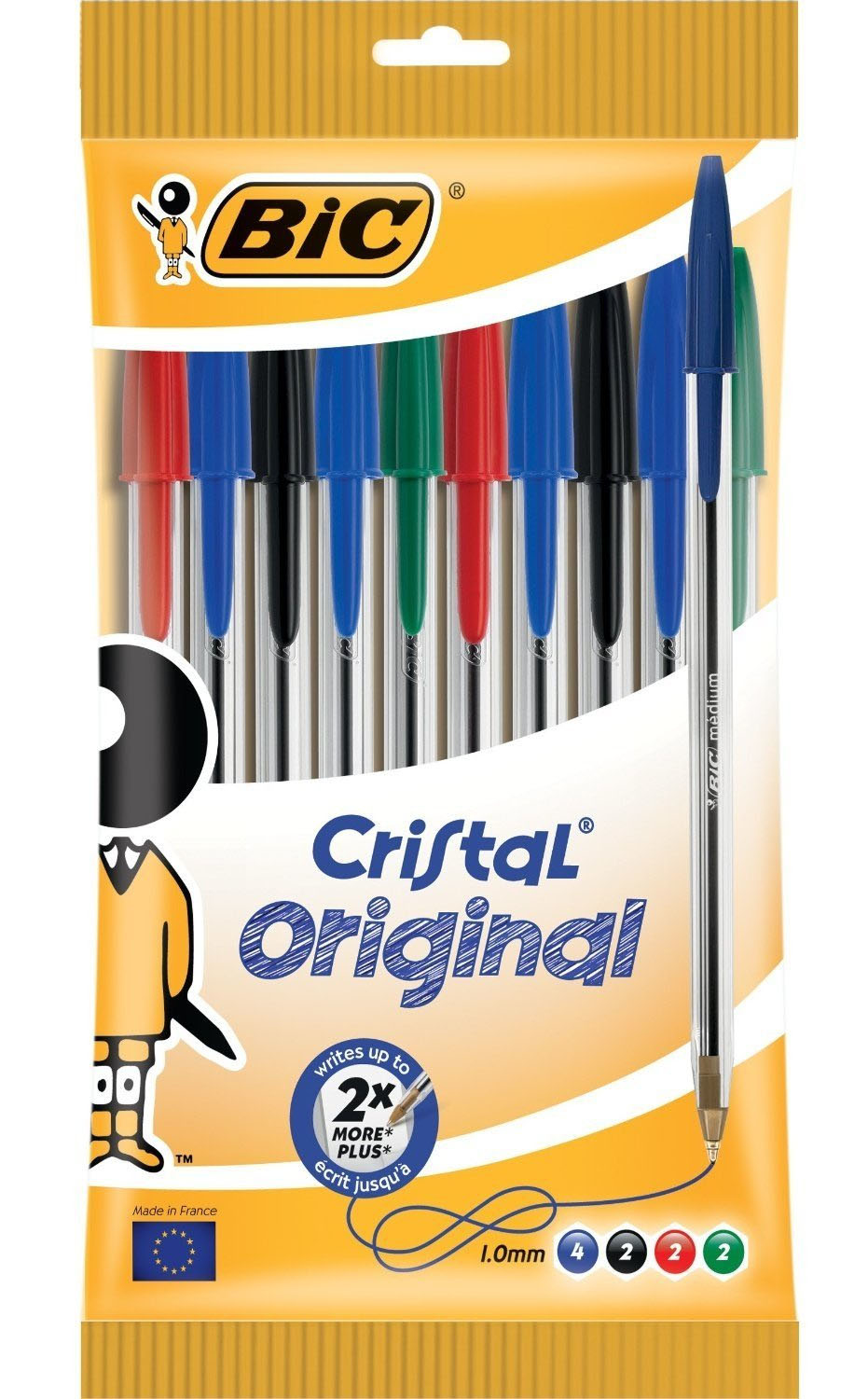 Image of BIC 830865 ballpoint pen Black, Blue, Green, Red Stick ballpoint...