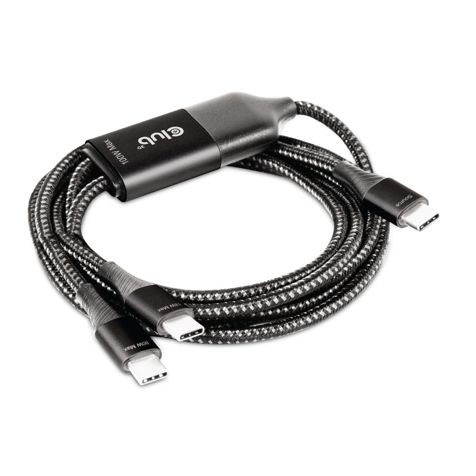 Photos - Cable (video, audio, USB) Club3D USB Type-C, Y charging cable to 2x USB Type-C max. 100W, 1.83m/ CAC 