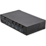 StarTech.com Commutateur KVM HDMI à 4 Ports - Moniteur Unique 4K 60Hz Ultra HDR - Commutateur KVM de Bureau HDMI 2.0 avec Hub USB 3.0 à 2 Ports (5Gbps) et 4x USB 2.0 HID, Audio - TAA