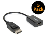 Rocstor Y10A101-B1-5PK video cable adapter DisplayPort HDMI Black