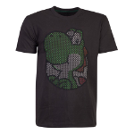 Nintendo Super Mario Bros. Yoshi Rubber Print T-Shirt, Male, Medium, Black (TS771604NTN-M)