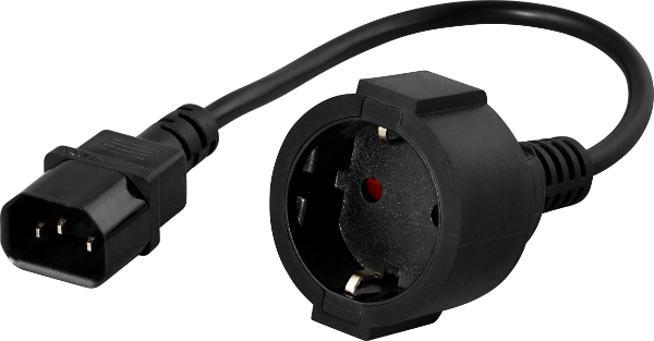 Photos - Cable (video, audio, USB) PowerWalker 91015003 power cable Black 0.2 m C14 coupler CEE7/3 