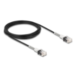 DeLOCK RJ45 Network Cable with double bend protection Cat.6A UTP Slim 3 m black