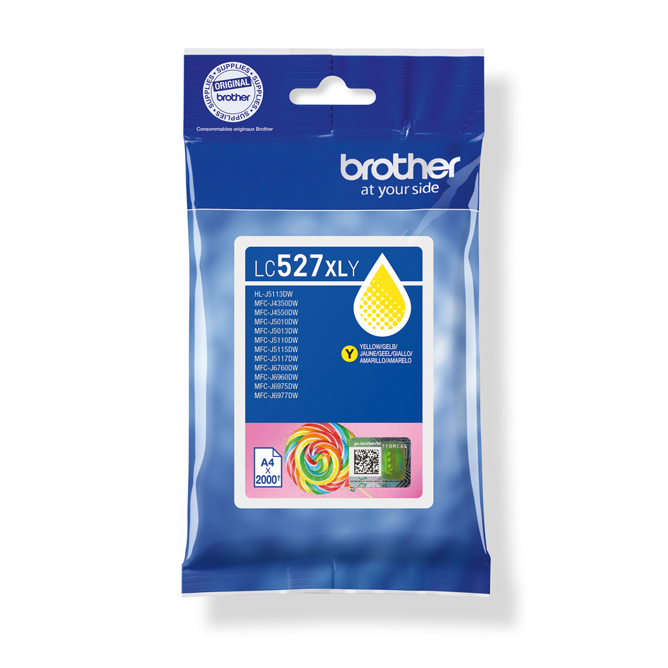 Brother LC-527XLY Ink cartridge yellow high-capacity. 2K pages ISO/IEC
