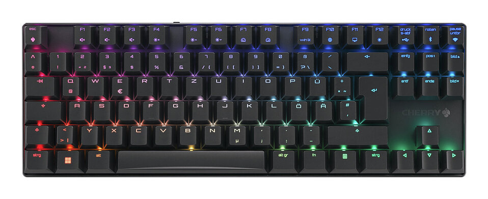 CHERRY MX 8.2 TKL Wireless RGB keyboard Gaming USB + RF Wireless + Bluetooth QWERTZ German Black