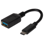 Maplin USB-C to USB-A 3.1 Gen 1 Female Adapter - Black, 14cm