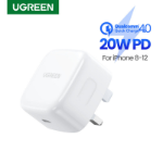 Ugreen USB-C 20W PD Snel Oplader UK plug Mobile phone AC Indoor