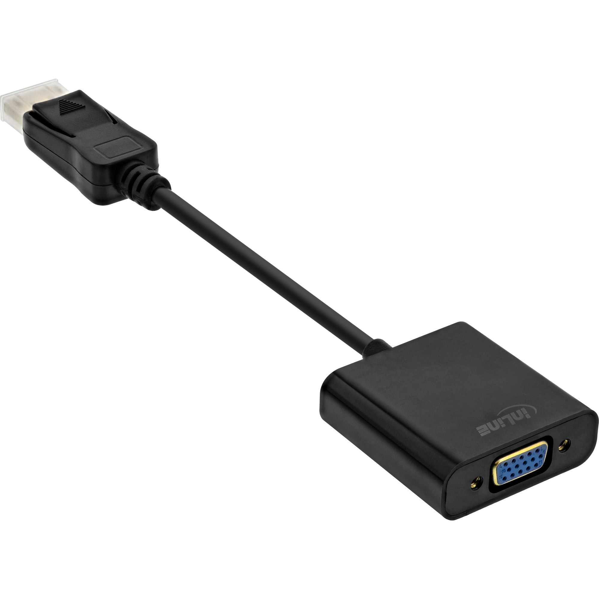 17197B INLINE INC Basic DisplayPort Adapter Cable - DP male / VGA female black 0.15m - 0.15 m - VGA (D-Sub) - DisplayPort - Male - Female - Gold