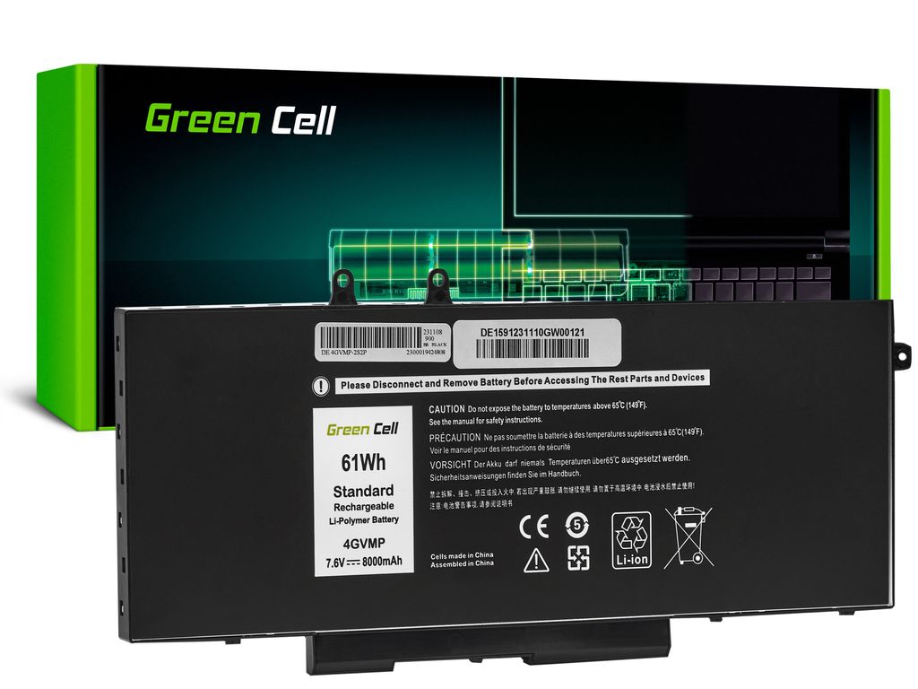 DE159 GREEN CELL 4GVMP Battery for Dell Latitude 5400/5410/5500/5510, Precision 3540/3550