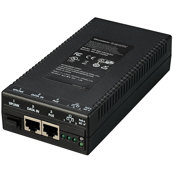 Microchip Technology PD-9501GCS/AC-UK PoE adapter Gigabit Ethernet 54 V