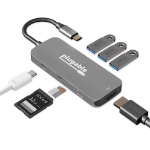 Plugable Technologies USBC-7IN1 interface hub USB 3.2 Gen 1 (3.1 Gen 1) Type-C 5000 Mbit/s Black