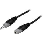 Deltaco MM-161 audio cable 3 m 3.5mm Black, Grey
