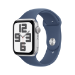 Apple Watch SE GPS 44mm Silver Aluminium Case with Denim Sport Band - M/L