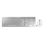 CHERRY DW 9100 SLIM keyboard Mouse included Universal RF Wireless + Bluetooth QWERTZ German Silver