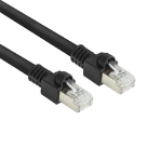 ACT Zwart 20 meter S/FTP CAT7 PUR flex patchkabel snagless met RJ45 connectoren (CAT6A compliant)