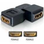 DeLOCK Adapter HDMI female > HDMI female 90Â° left HDMI 1.3 Black