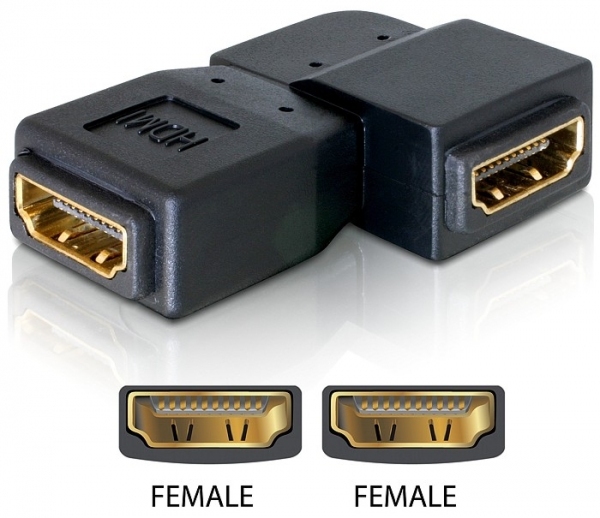 Image of DeLOCK Adapter HDMI female > HDMI female 90° left HDMI 1.3 Black