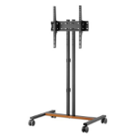 Manhattan TV & Monitor Mount, Trolley Stand (Compact), 1 screen, Screen Sizes: 34-55", Silver, VESA 200x200 to 400x400mm, Max 35kg, Height-adjustable to four levels: 862, 916, 970 and 1024mm, LFD, Lifetime Warranty