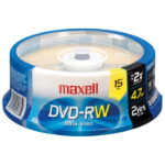 Maxell 635117 blank DVD 4.7 GB DVD-RW 15 pc(s)