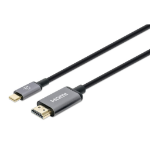 Manhattan USB-C to HDMI Cable, 4K@60Hz, 1m, Black, Three Year Warranty, Equivalent to CDP2HD1MBNL