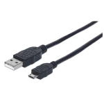 Manhattan USB-A to Micro-USB Cable, 0.5m, Male to Male, Black, 480 Mbps (USB 2.0), Equivalent to Startech USBAUB50CMBK, Hi-Speed USB, Lifetime Warranty, Polybag  Chert Nigeria