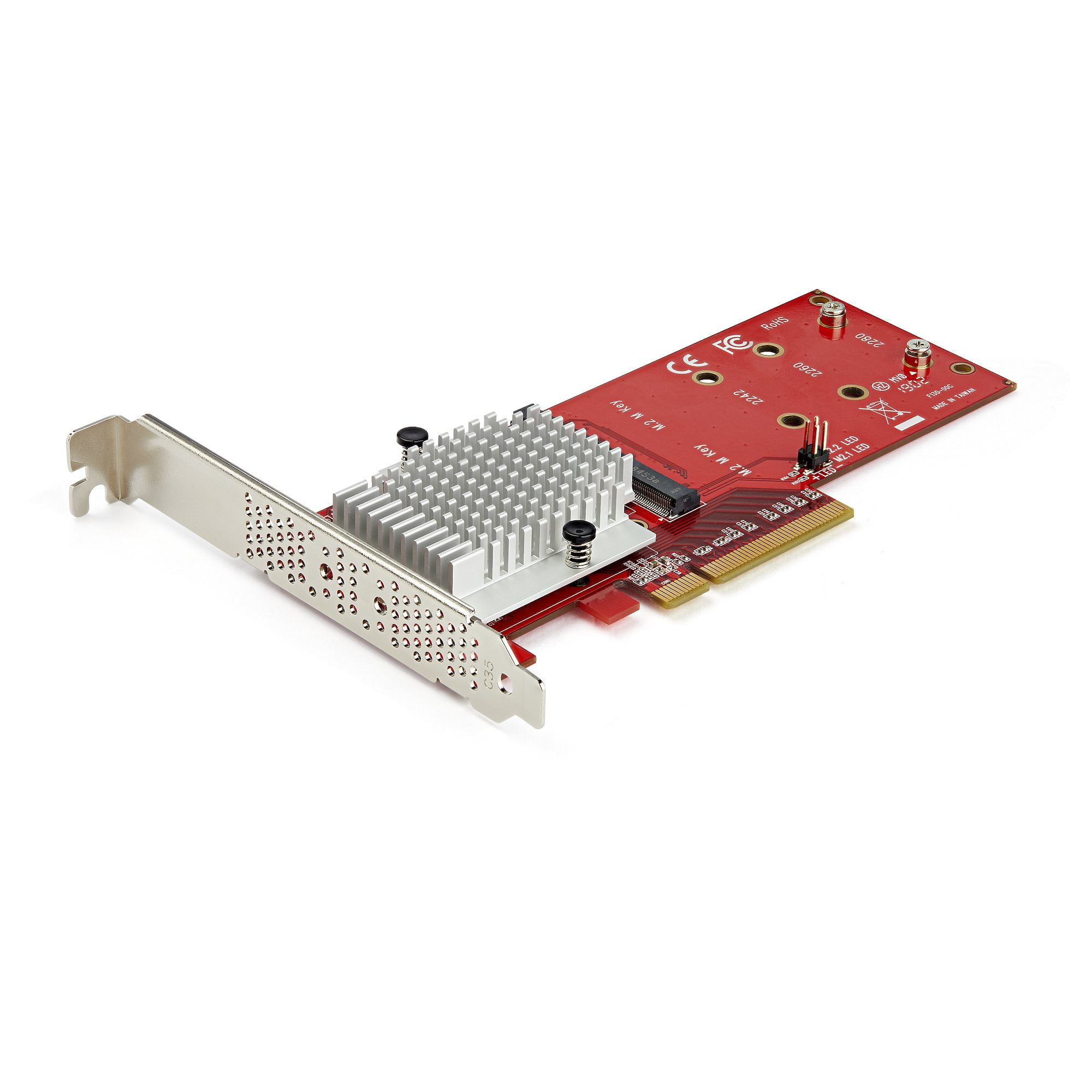 Image of StarTech.com Dual M.2 PCIe SSD Adapter Card - x8 / x16 Dual NVMe...