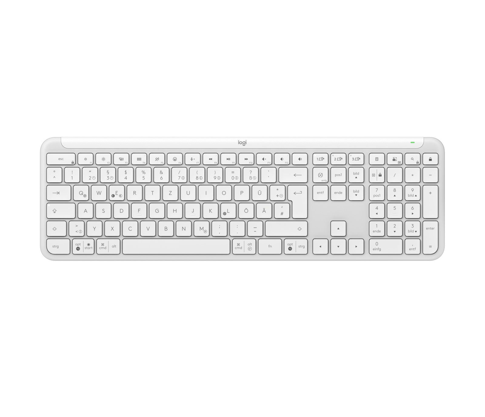 Logitech 920-012452 keyboard Office RF Wireless + Bluetooth QWERTZ German White
