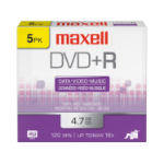 Maxell 639002 blank DVD 4.7 GB DVD+R 5 pcs