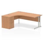 Dynamic Impulse Cantilever Left Crescent Desk Workstation