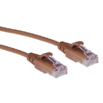 ACT Bruine 1,5 meter LSZH U/UTP CAT6 datacenter slimline patchkabel snagless met RJ45 connectoren