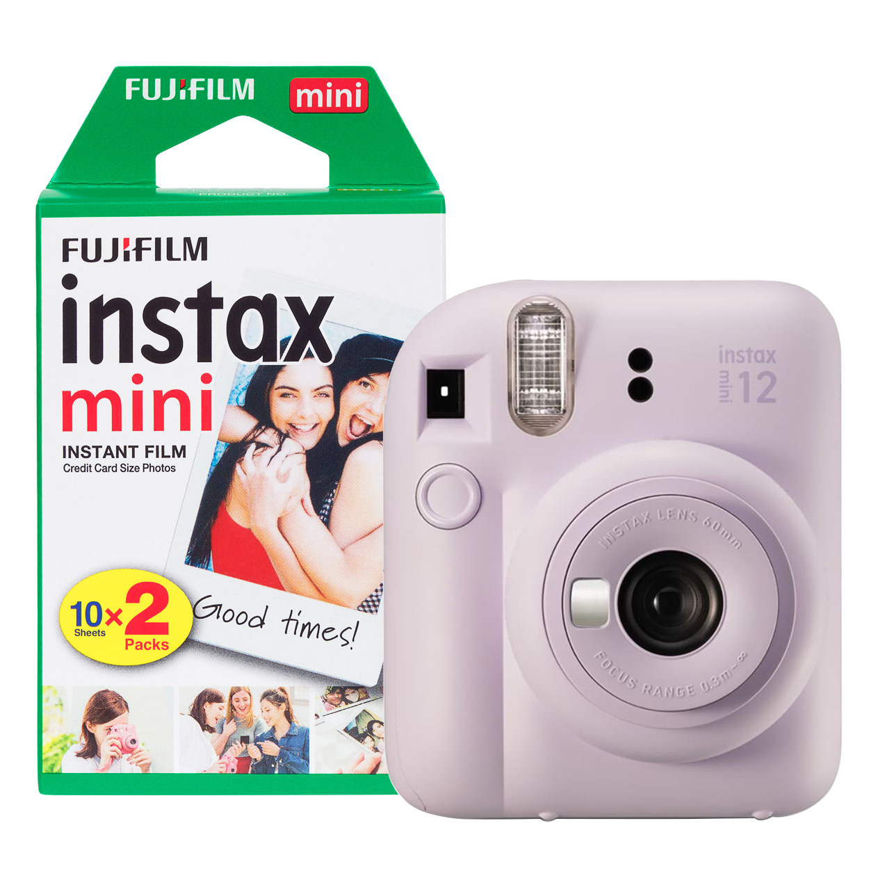 16806133+2PK FUJI Instax Mini 12 Instant Camera with 20 Shot Film Pack - Lilac Purple