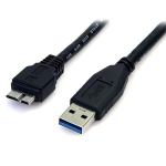 StarTech.com 0.5m (1.5ft) Black SuperSpeed USB 3.0 Cable A to Micro B - M/M