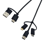 connektgear 1m USB 3 in 1 Charge and Sync Cable Type C and Type A to Type C/B Micro/8 pin iOS - Male to Male