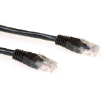 ACT Zwarte 0,25 meter U/UTP CAT6 patchkabel met RJ45 connectoren