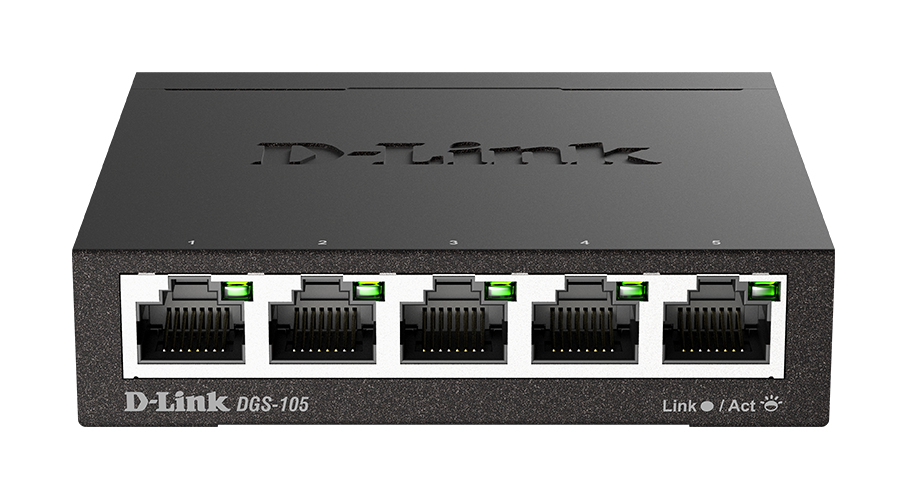 Image of D-Link DGS-105 Unmanaged L2 Gigabit Ethernet (10/100/1000) Black