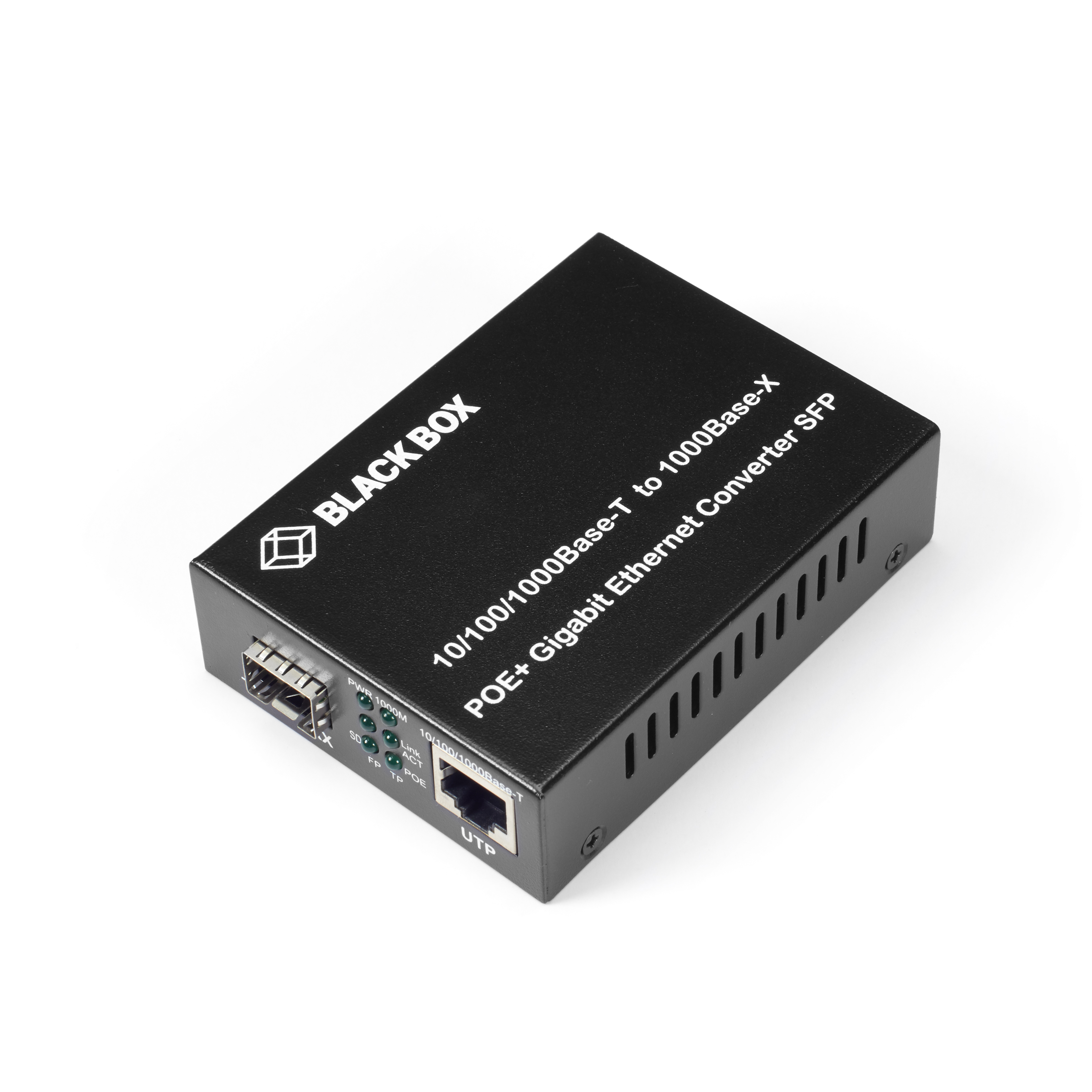 Image of Black Box MEDIA CONVERTER 10/100/1000 ETHERNET POE+ SFP