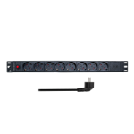 LogiLink 19" PDU 8x CEE 7/3 socket, 2x USB-C port and overload protection