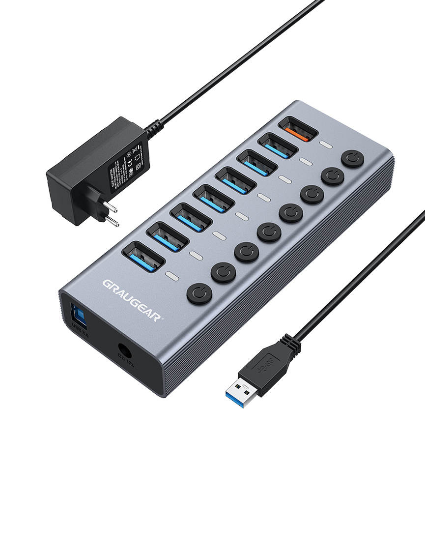 GRAUGEAR G-HUB71-A interface hub USB 3.2 Gen 1 (3.1 Gen 1) Type-A 5000 Mbit/s