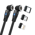 RealPower MagneticCharge2 USB-kabel 1 m Zwart