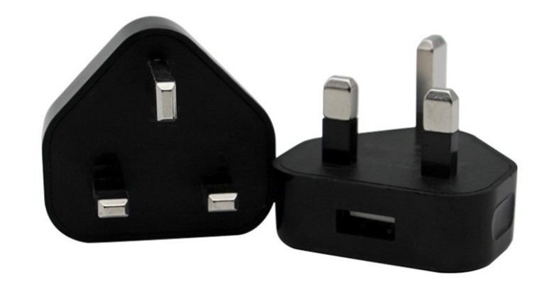 UK USB Power Adapter Black thumbnail