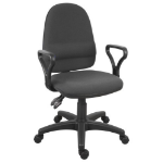Teknik Ergo Twin High Back Fabric Operator Office Chair with Fixed Arms Black - 2900BLK/0288 DD