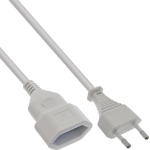 InLine Euro Type C Plug Power Extension male / female, white, 2m