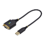 StarTech.com 1P1FFCN-USB-SERIAL serial cable Black 11.8" (0.3 m) USB Type-A DB-9