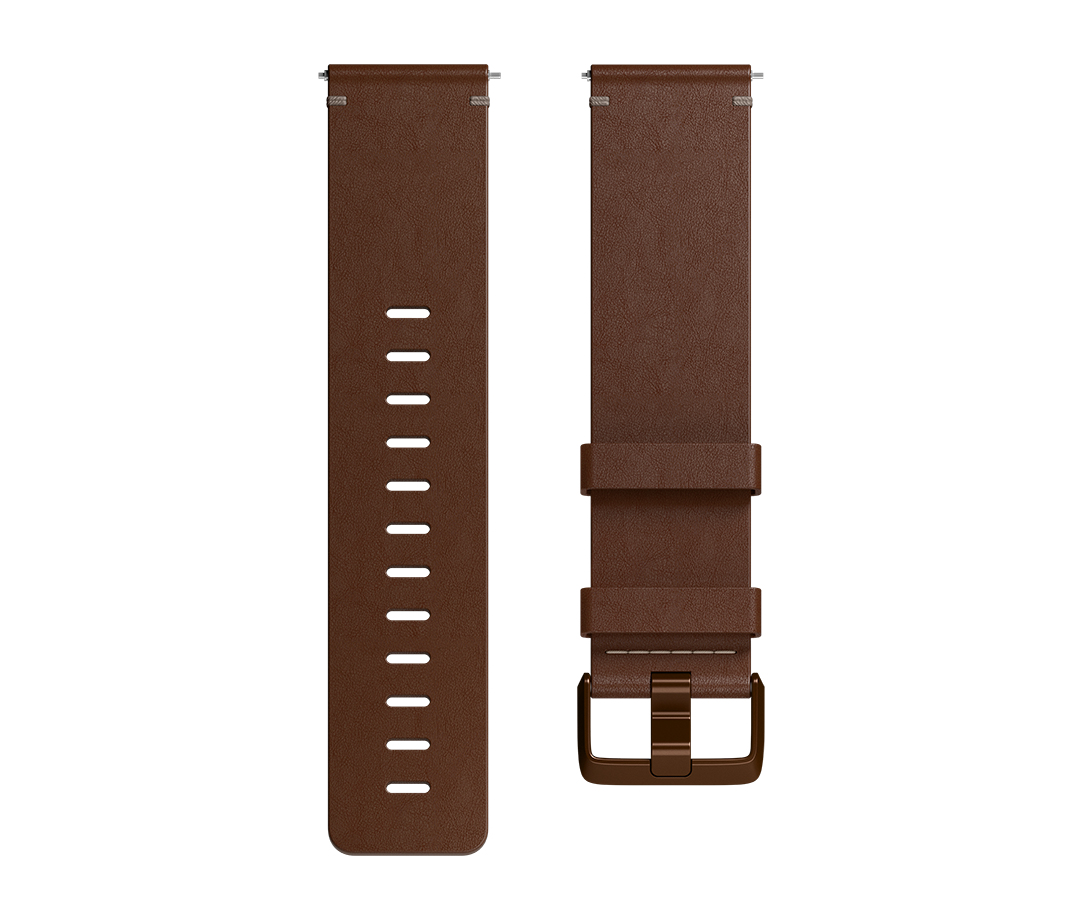 Cognac Large Hand-crafted with high-quality Horween leather Band for FitBit Versa, aluminium buckle, Natural Materials - FB166LBDBL thumbnail